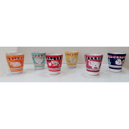 Pet line glass. Hand painted in Vietri ceramic.