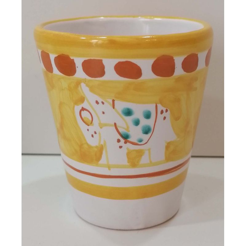 Pet line glass. Hand painted in Vietri ceramic.