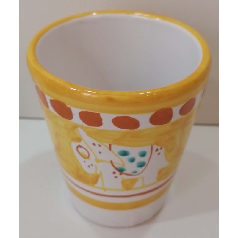 Pet line glass. Hand painted in Vietri ceramic.