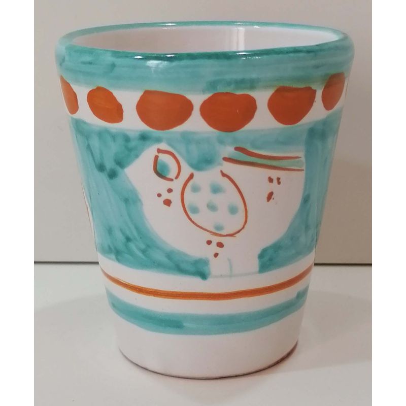 Pet line glass. Hand painted in Vietri ceramic.