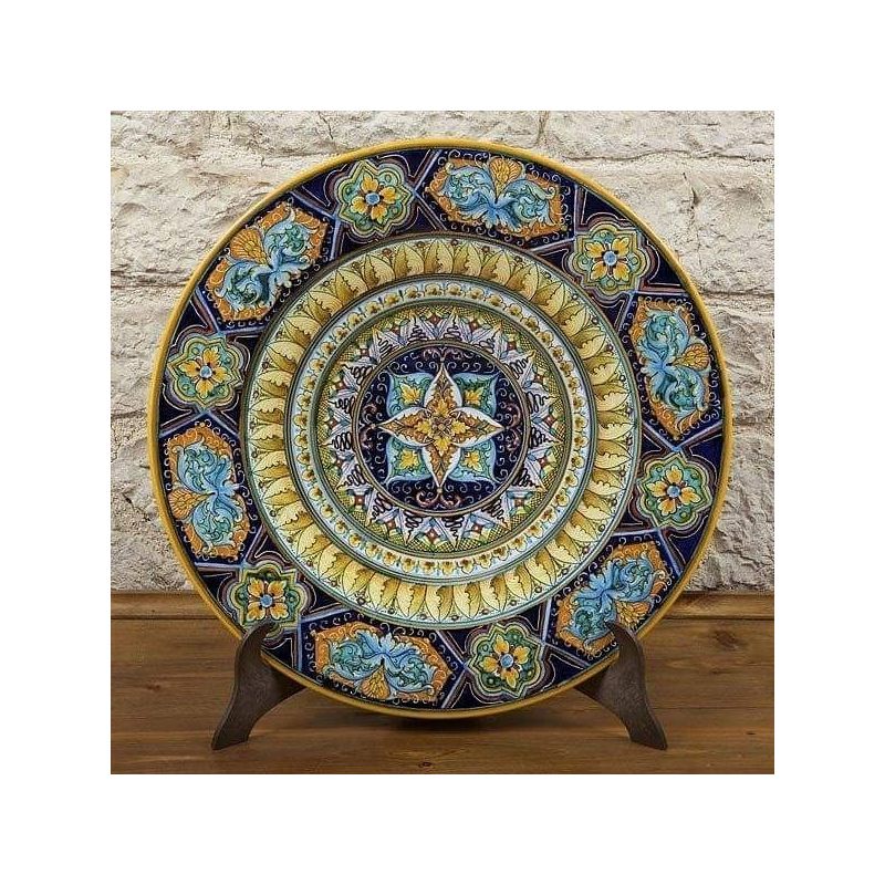 Artistic wall plate. Vietri ceramic. Hand-painted.