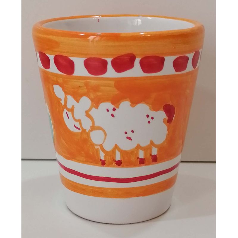 Bicchiere linea Animaletti. Dipinto a mano in...