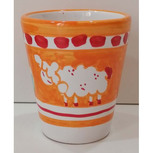 Bicchiere. Linea Animaletti. Ceramica di Vietri. Dipinto a mano.