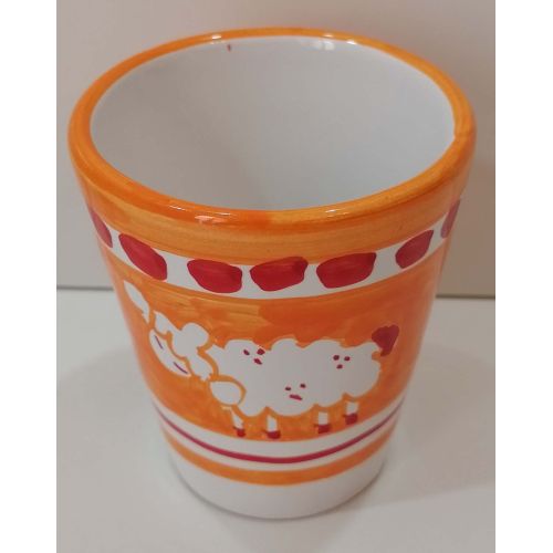 Bicchiere linea Animaletti. Dipinto a mano in ceramica vietrese.