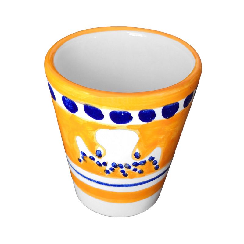 Pet line glass. Hand painted in Vietri ceramic.