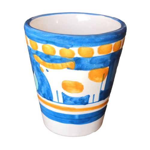 Pet line glass. Hand painted in Vietri ceramic.