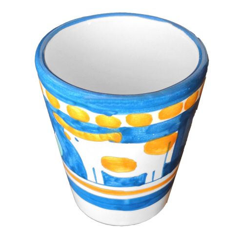 Pet line glass. Hand painted in Vietri ceramic.