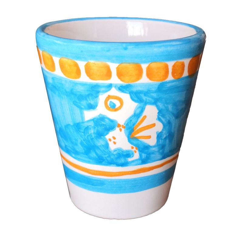 Pet line glass. Hand painted in Vietri ceramic.