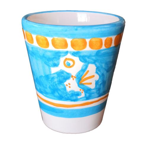 Pet line glass. Hand painted in Vietri ceramic.