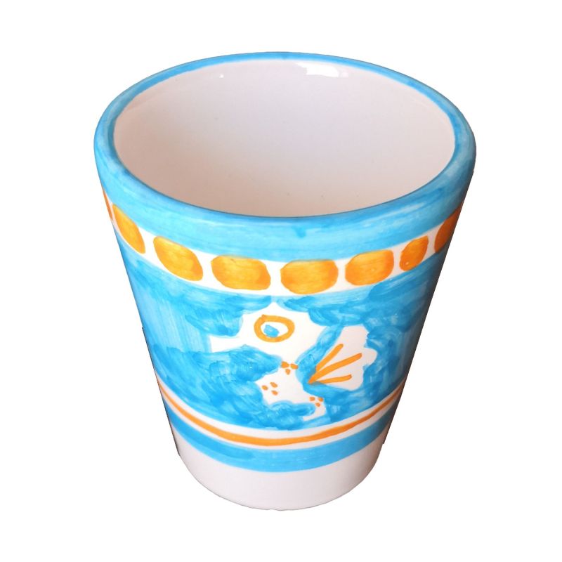 Pet line glass. Hand painted in Vietri ceramic.