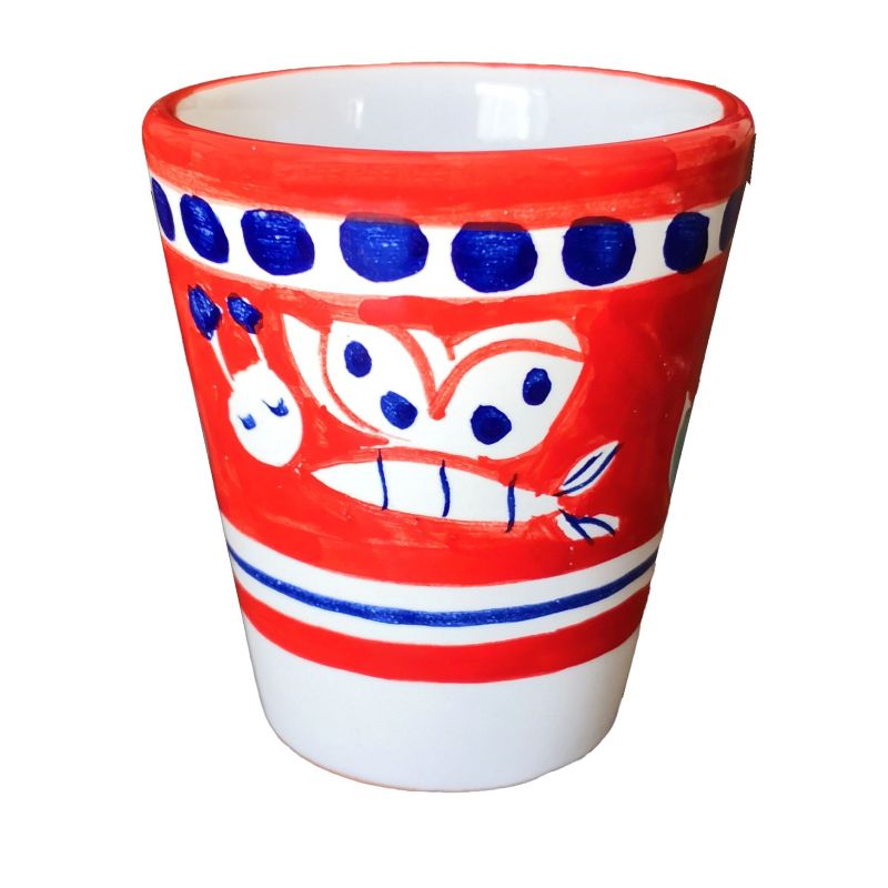 Pet line glass. Hand painted in Vietri ceramic.