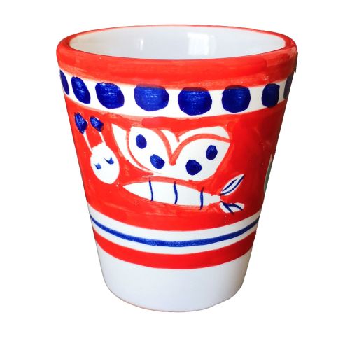 Vidrio línea pet. Pintado a mano en cerámica de Vietri.