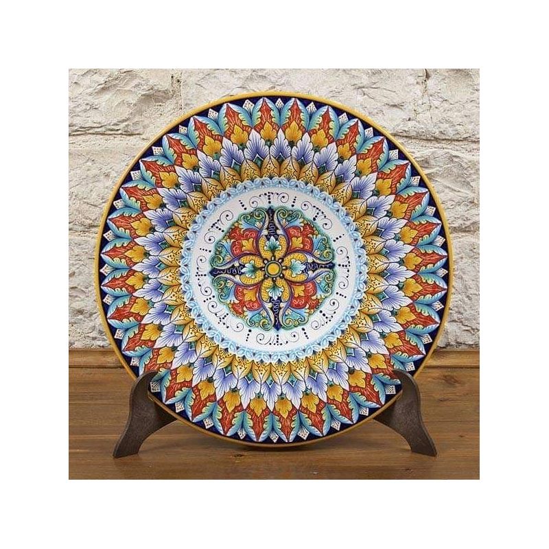 Artistic wall plate. Vietri ceramic. Hand-painted.