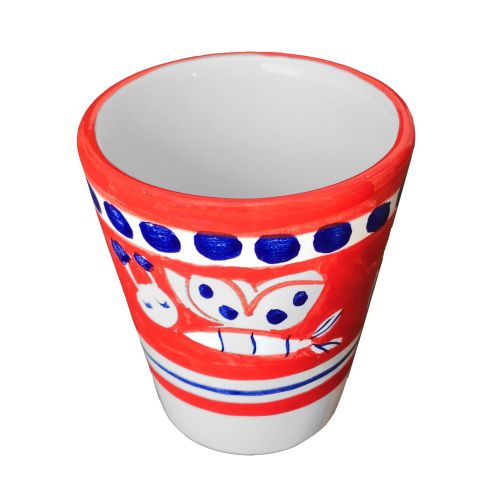 Pet line glass. Hand painted in Vietri ceramic.