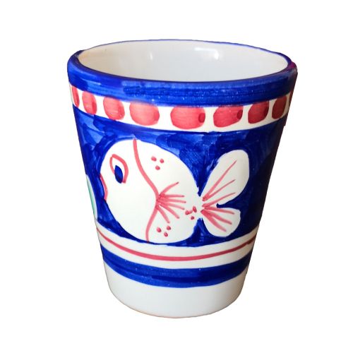 Pet line glass. Hand painted in Vietri ceramic.