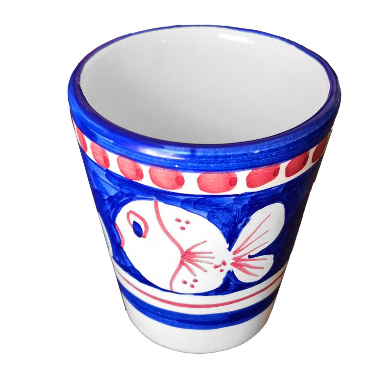 Pet line glass. Hand painted in Vietri ceramic.