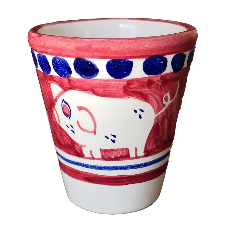 Pet line glass. Hand painted in Vietri ceramic.