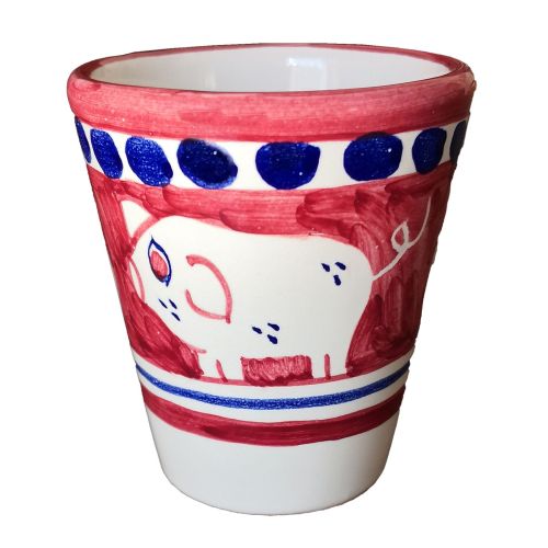 Pet line glass. Hand painted in Vietri ceramic.