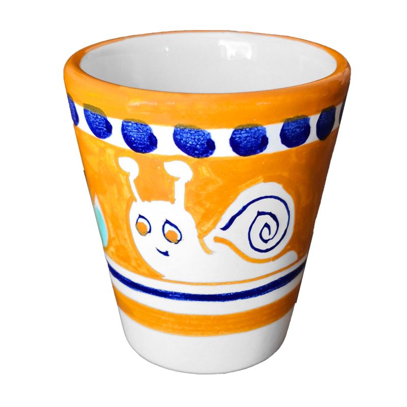 Pet line glass. Hand painted in Vietri ceramic.