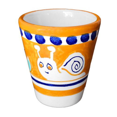 Pet line glass. Hand painted in Vietri ceramic.