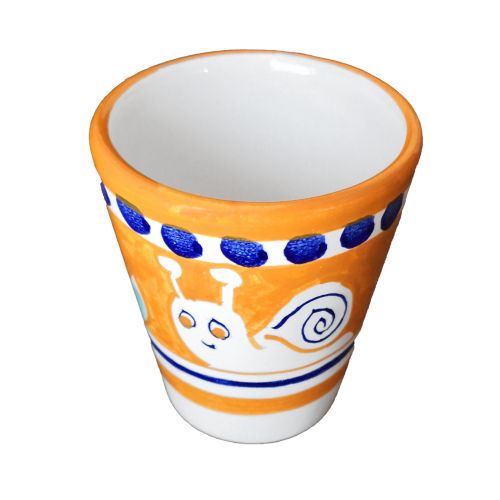 Pet line glass. Hand painted in Vietri ceramic.