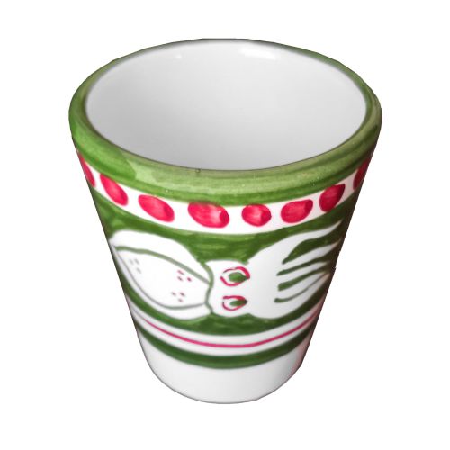 Pet line glass. Hand painted in Vietri ceramic.