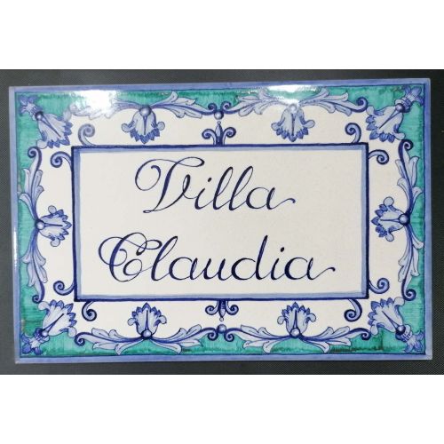 Customizable rectangular plaque. Vietri ceramic....