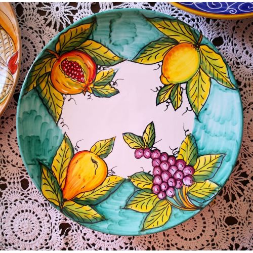 Piatto murale artistico. Ceramica vietrese. Dipinta a mano