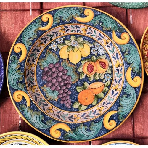Artistic wall plate. Vietri ceramic. Hand-painted.
