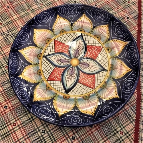 Artistic wall plate. Vietri ceramic. Hand-painted.