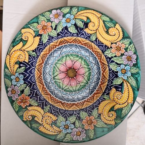 Artistic wall plate. Vietri ceramic. Hand-painted.
