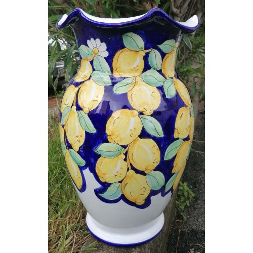 Umbrella holder vase Blue background and lemons... 2