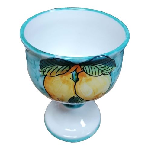 Copa línea pequeña fruta pintada a mano en cerámica Vietri.