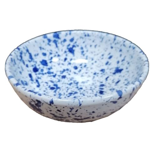 Smooth soup bowl. Splattered. Modern line. Hand-painted Vietri ceramic.