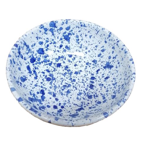 Smooth soup bowl. Splattered. Modern line. Hand-painted Vietri ceramic.