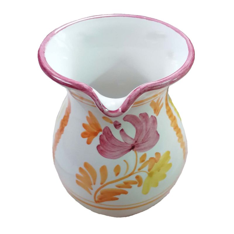 Bauchiger Krug. Blumenlinie. Keramik aus...