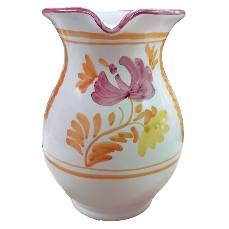 Bauchiger Krug. Blumenlinie. Keramik aus...