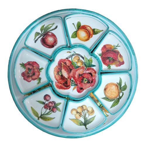 Antipastiera. Cena Fredda. 9 pezzi Linea Frutta. Ceramica...