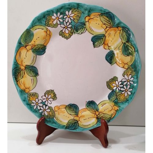 Assiette. Ligne Top. Citrons et Fleurs d'Oranger. Céramique de Vietri. Creuse, plate, dessert ou sous-assiette.