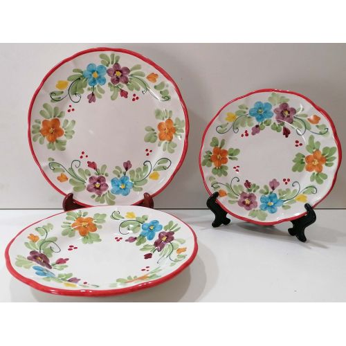 Tris Piatti linea Primavera. Ceramica di Vietri Dipinta a Mano