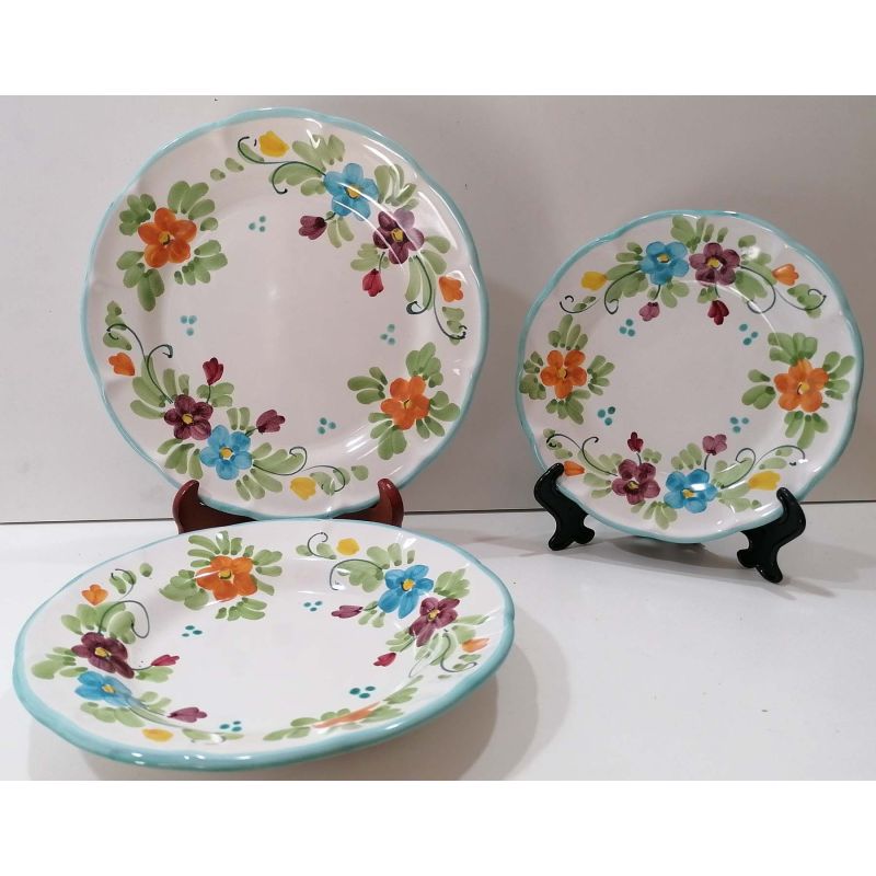 Tris Piatti linea Primavera. Ceramica di Vietri...