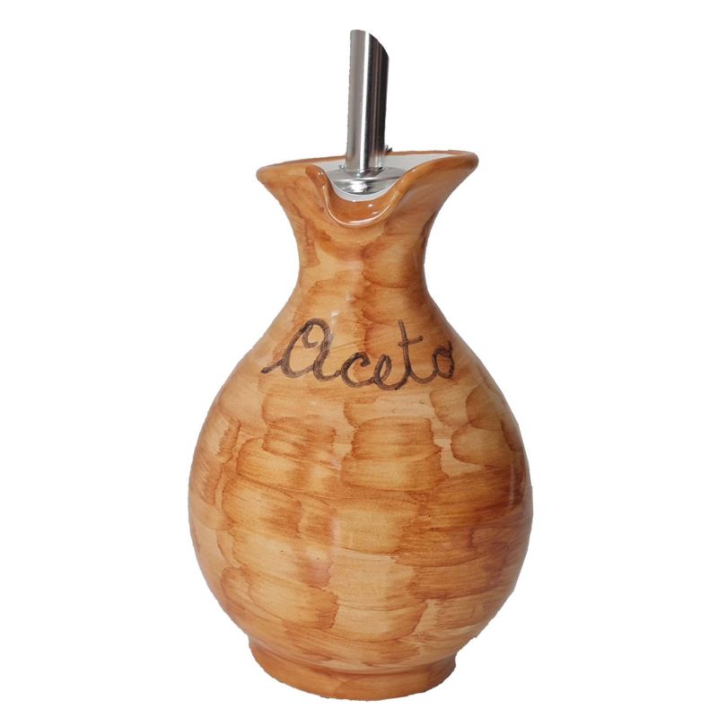 Aceitera de botella. Cerámica Vietri pintada a...
