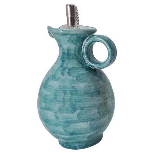 Oil cruet bottle Brushed line. Hand painted Vietri ceramic