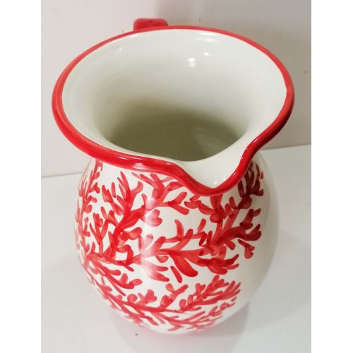 Brocca linea coralli. Ceramica di Vietri dipinta a mano.