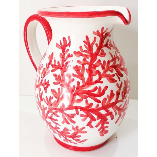Brocca linea coralli. Ceramica di Vietri dipinta a mano.