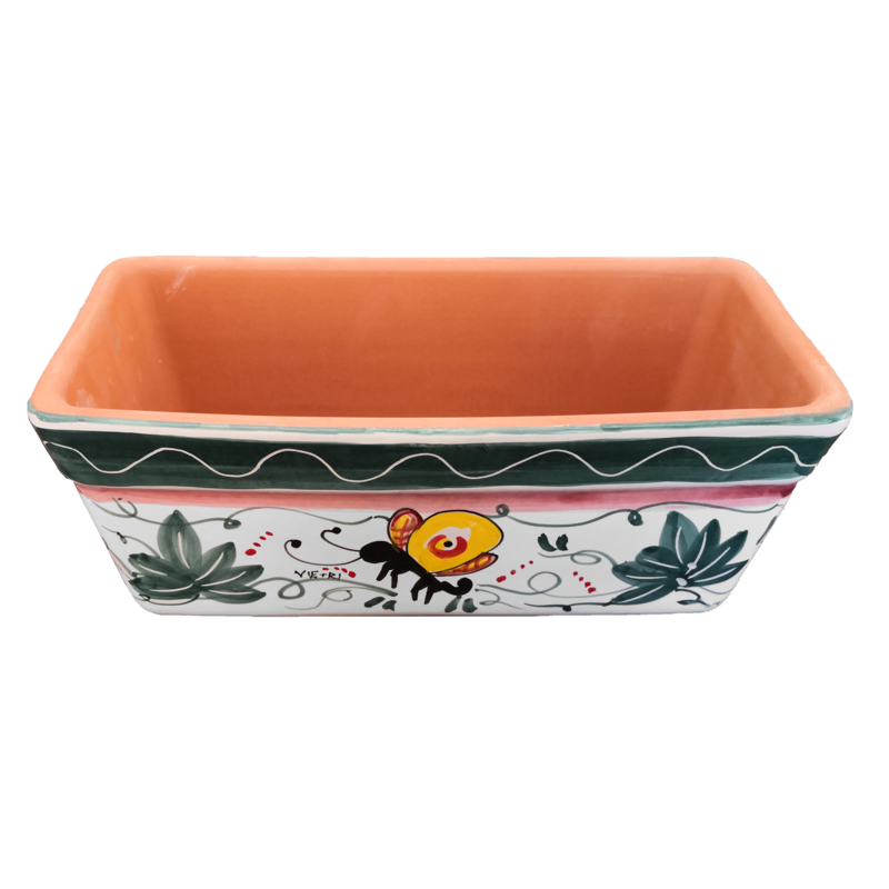 Rectangular planter white  Background e butterflies