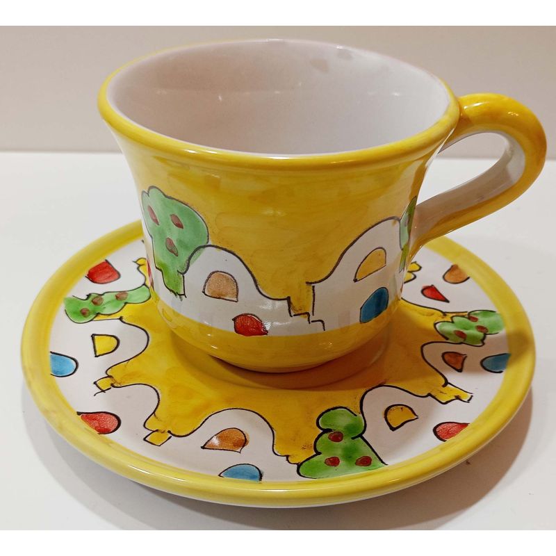 Milk cup with plate Casette Positano line....