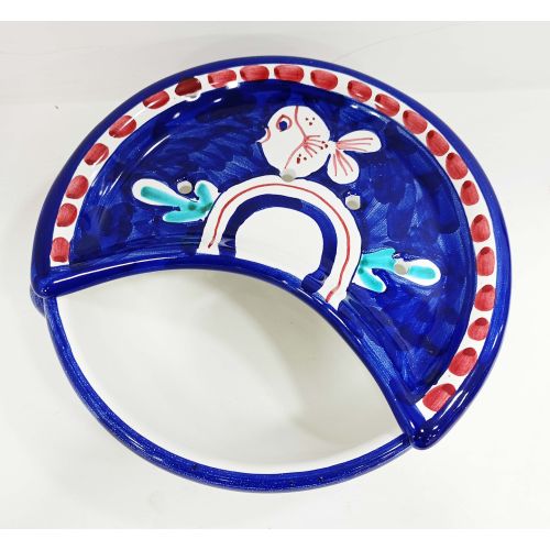 Sponzapane Porta Mozzarella linea Animaletti - Ceramica di Vietri dipinta a mano