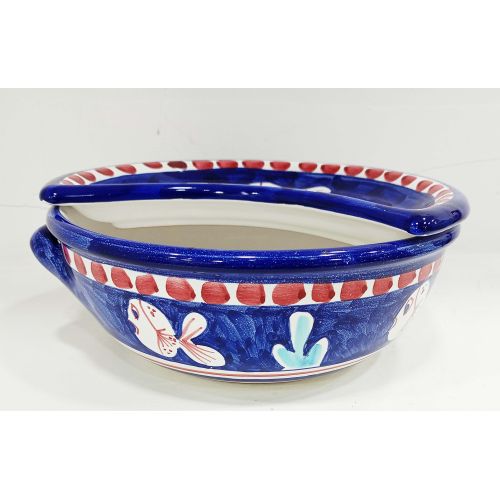 Sponzapane Porta Mozzarella linea Animaletti - Ceramica di Vietri dipinta a mano