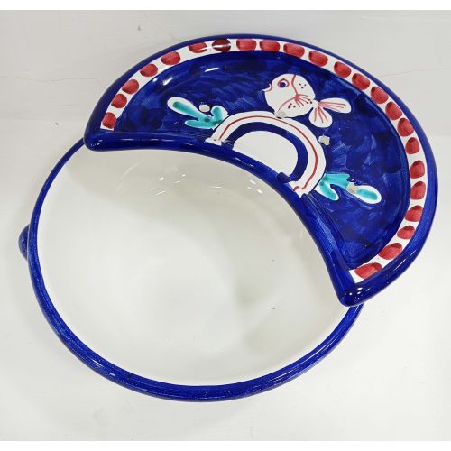 Sponzapane Porta Mozzarella linea Animaletti - Ceramica di Vietri dipinta a mano